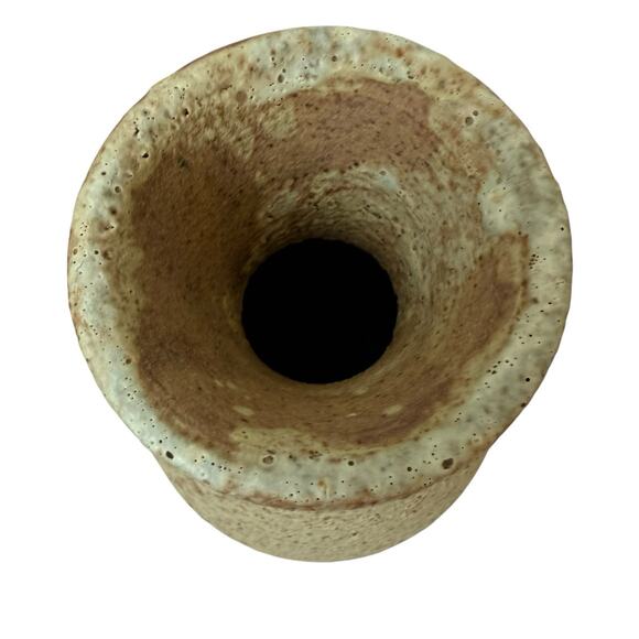 Vintage Studio Pottery Stoneware Vase Signed Modern Organic Neutral Home Decor - Picture 3 of 10